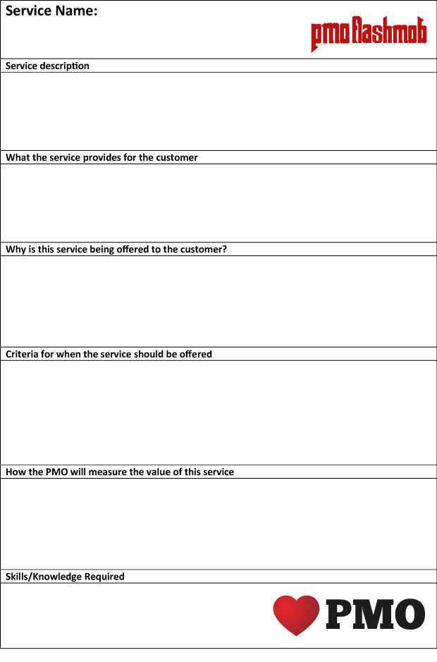 PMO Service Catalogues House of PMO