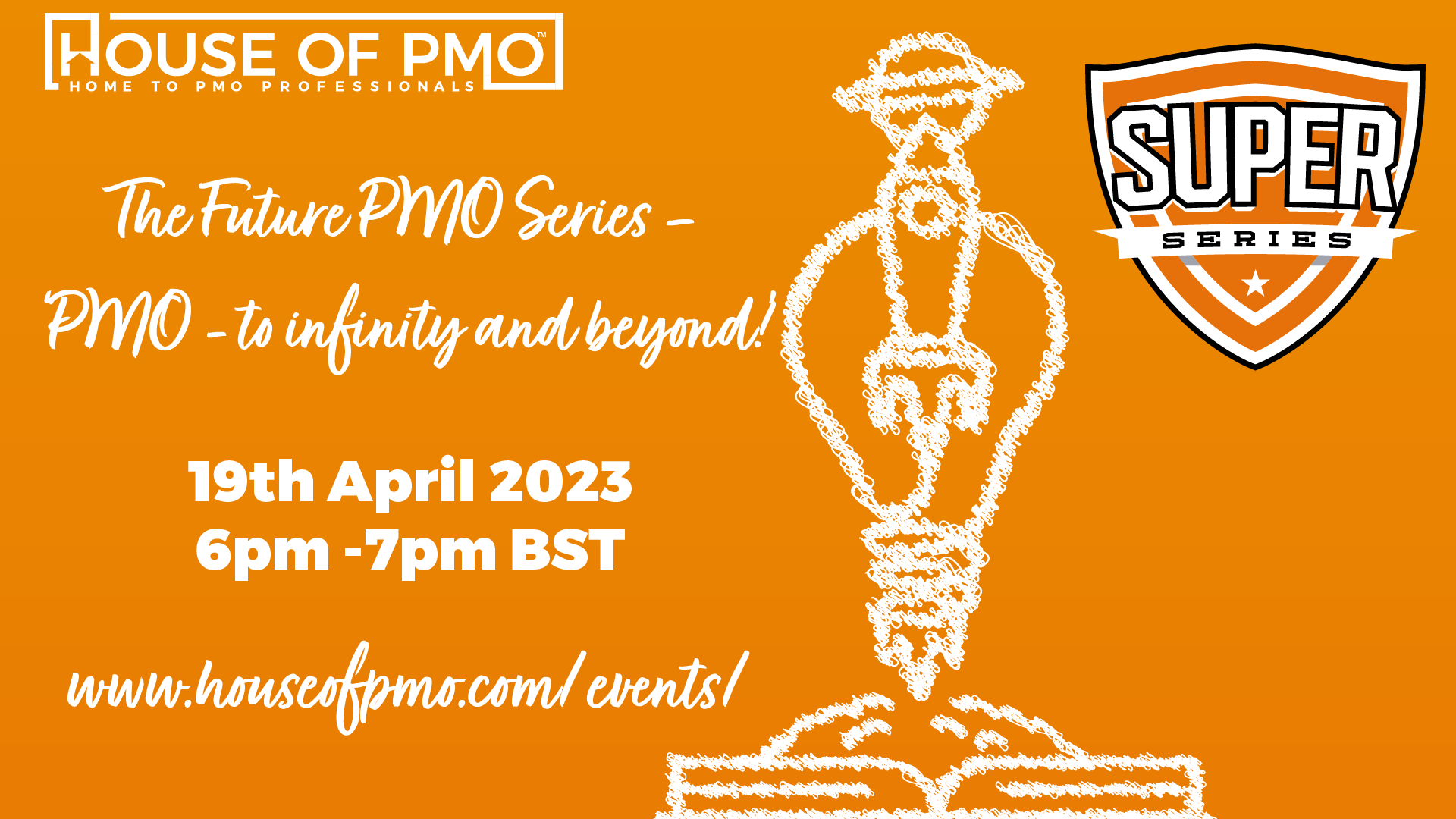 Image for the event the future PMO series- to infinity and beyond April. It should an image of a cartoon rocket and a light bulb coming out of a book.